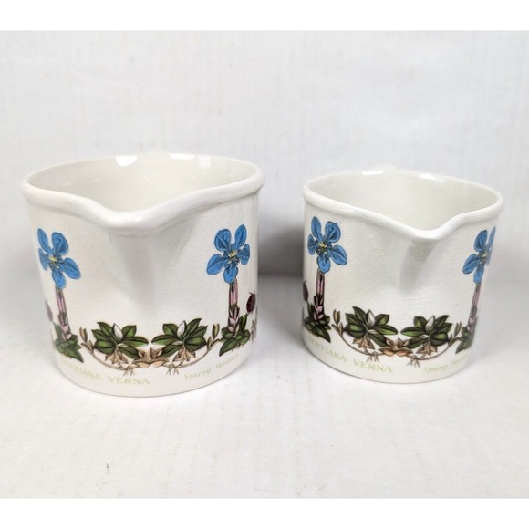 The Botanic Garden Creamer Set Portmeirion Spring Gentian‎ READ Small & Medium - Picture 4 of 13